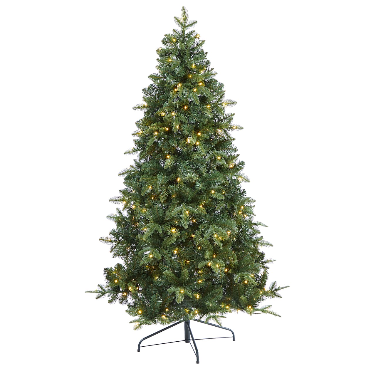 6ft. Pre-Lit Grand Teton Spruce Flat Back Artificial Christmas Tree with Clear LED Lights